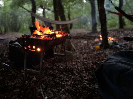 BeCamps transportable kulgrill brugt som bålfad i naturen